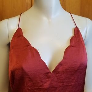 Free People Scallop Satin Camisole, NWT